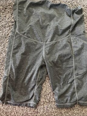 Women's High-Waist Gray Maternity Shorts